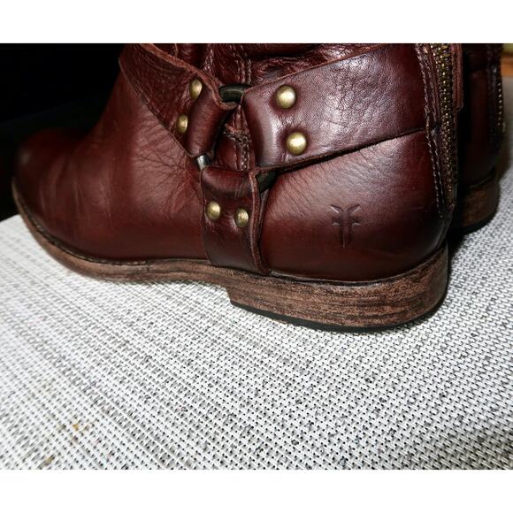 Frye Women's Phillip Harness Tall Brown Leather Boots Size 8.5 - Picture 4 of 8